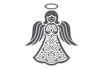 Christmas Angel Papercut SVG File – Elegant Holiday Decor Design