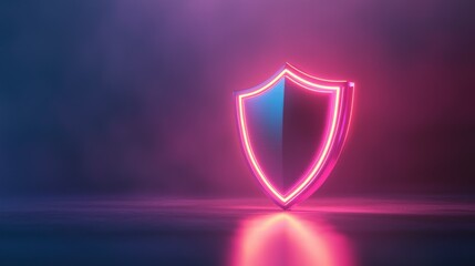 Protect your finances with a modern shield concept digital space 3d render futuristic background eye-level security concept