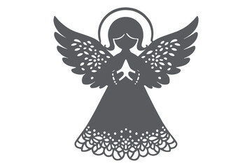 Christmas Angel Papercut SVG File – Elegant Holiday Decor Design