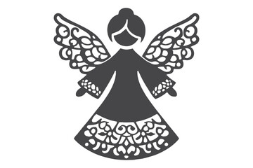 Christmas Angel Papercut SVG File – Elegant Holiday Decor Design