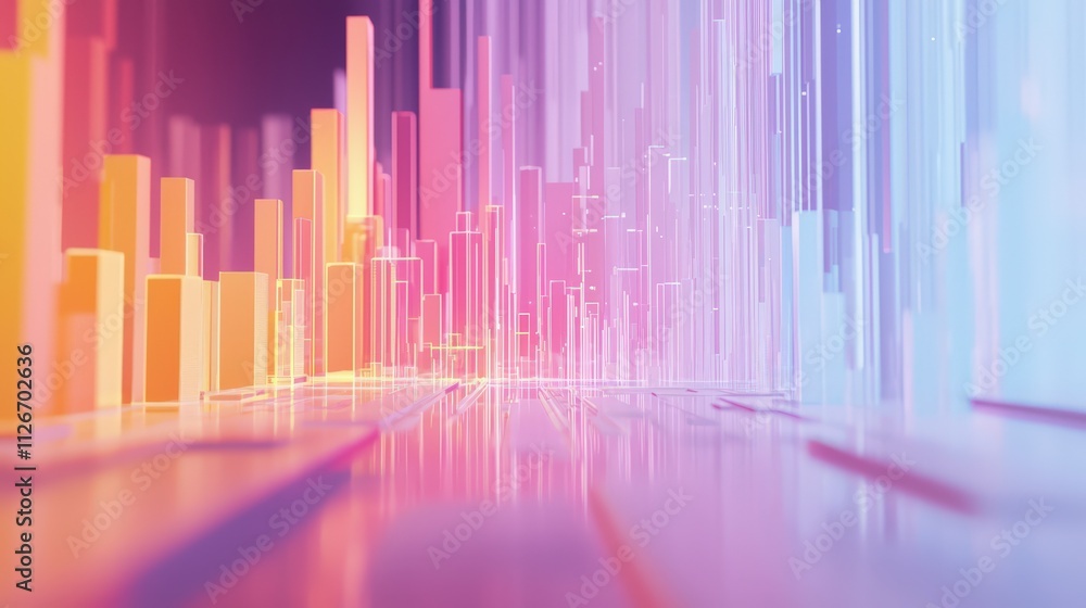 Aufkleber Exchange rate forecast visualization subtle upsurge insights financial analysis digital environment abstract perspective