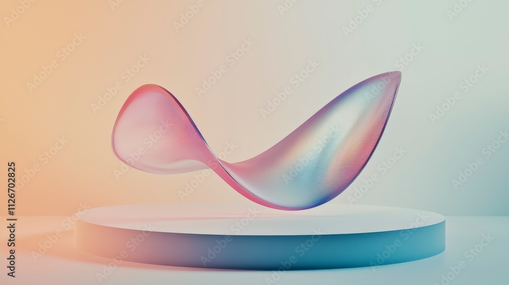 Poster investment fluctuation scene with gentle curves abstract art studio setting minimalist design contem