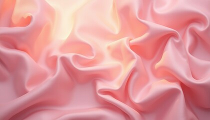 Obraz premium Soft pink silk fabric with gentle waves for elegant backgrounds and copy space