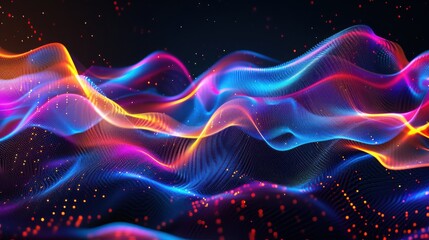 Fototapeta premium Abstract Colorful Waves Of Light And Particles