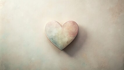 Obraz premium A pastel-colored heart-shaped object rests on a textured surface