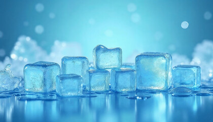 Ice Cubes - Cool Refreshing Crystals With Water Drops