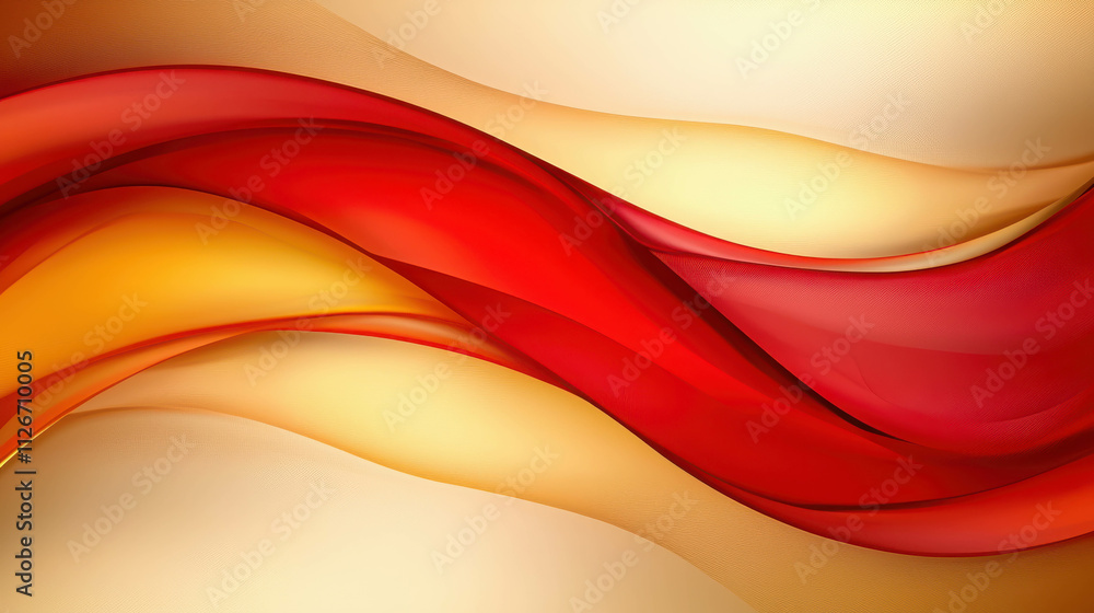 Aufkleber dynamic and colorful abstract background with flowing ribbons in warm tones