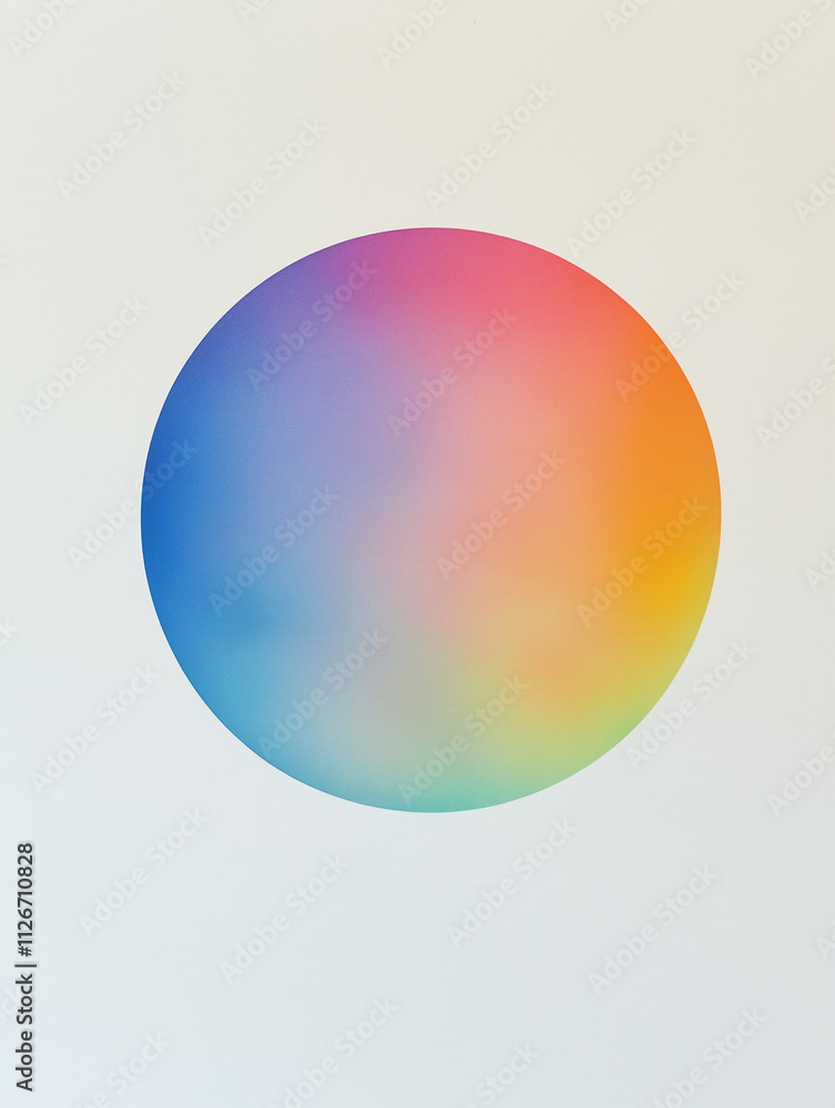 Aufkleber pastel rainbow circle gently floating in a serene atmosphere with soft hues blending seamlessly in c