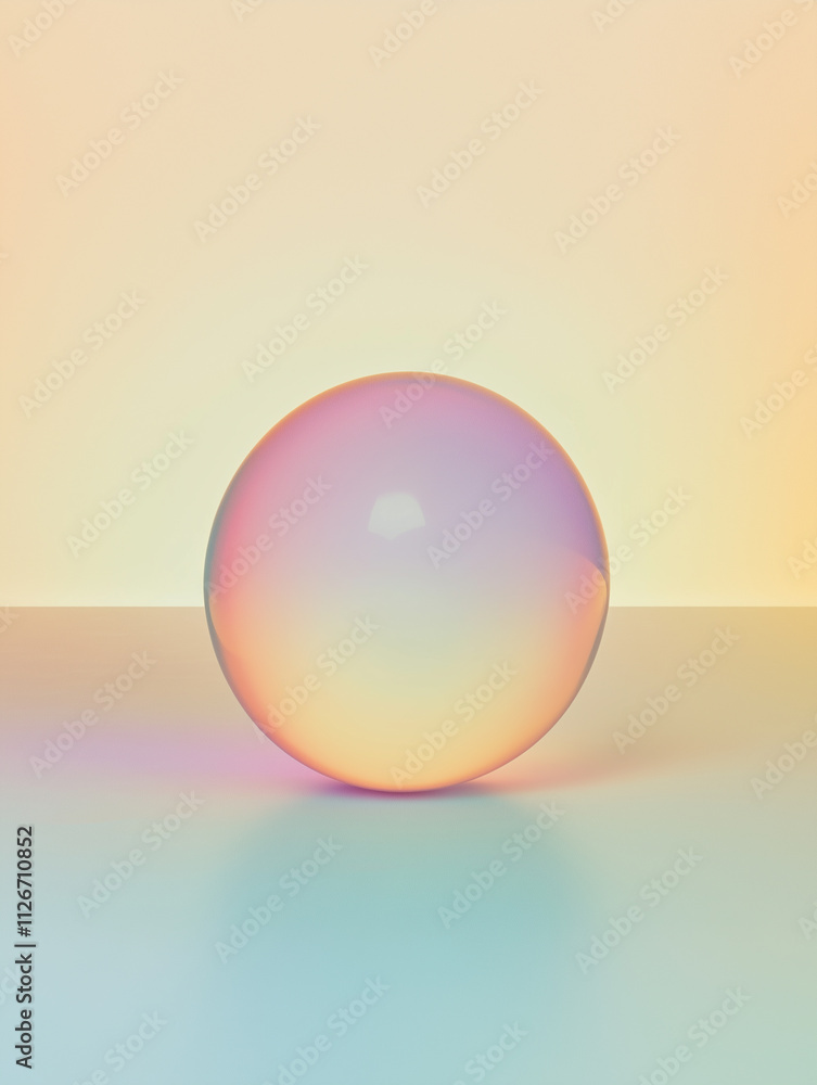 Aufkleber pastel rainbow circle floating gently in a serene environment with soft hues and calming atmosphere