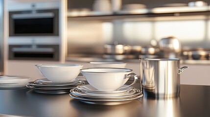 Modern Kitchen Tea Cups and Creamer