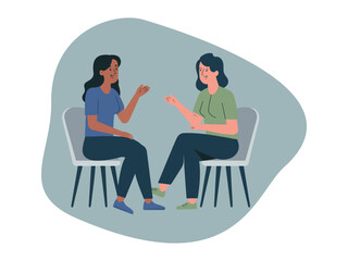 Corporate Meeting Concept with Two Professional Women