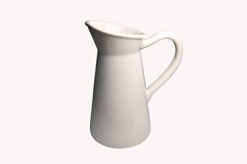 White ceramic vase isolated on a white background