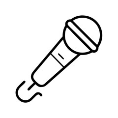 karaoke mic icon, music vector icon, entertainment vector icon - black outline icon of karaoke mic symbolizing music, entertainment, and musical in simple design.