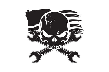 Patriot's Skull Forged in Steel and Freedom vector