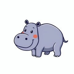 cartoon hippo with a big nose and a big nose.