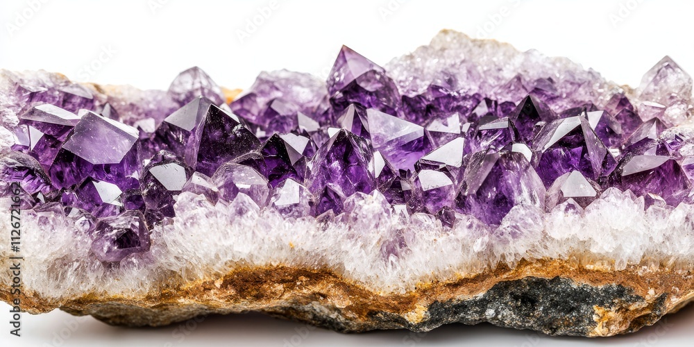 Aufkleber macro close up of an amethyst crystal druse showcasing its intricate textures and vivid colors again