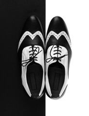 vintage mafia shoes isolated on white background