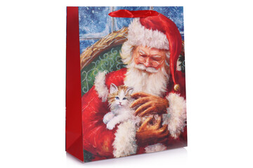 Red Christmas gift bag