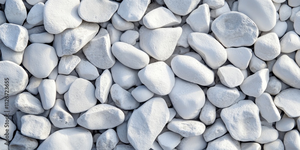 Leinwandbilder numerous white stones scattered on the floor create a unique texture. this image featuring white sto