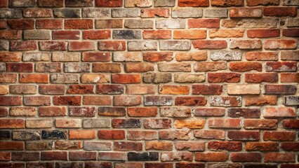 Naklejka premium Rustic Brick Wall Texture A Detailed Image Showing Aged and Weathered Bricks in Various Shades of Red, Brown, and Gray.