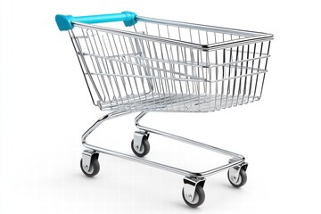 Empty Shopping Cart on White Background