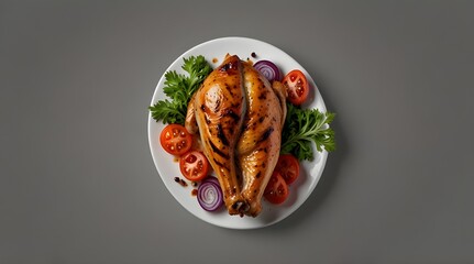 Grilled chicken leg isolated on 
 transparent.generative.ai 