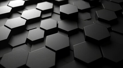 A dark abstract background featuring small rings in various shades of black and gray.