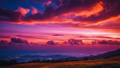 Fototapeta premium A Symphony of Skies: The Horizons Vibrant Overture