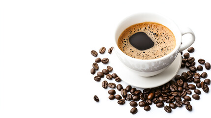 Obraz premium cup of coffee with beans