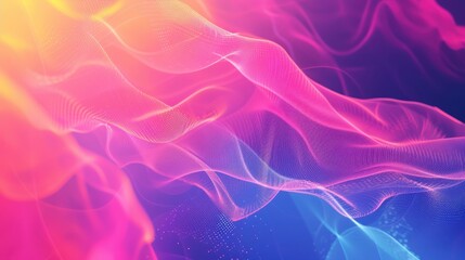 Fototapeta premium Abstract Pink Blue Wave Particle Design