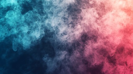 Obraz premium Abstract Teal and Coral Smoke Swirl Digital Painting. AI Generated