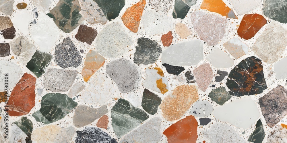 Poster polished terrazzo flooring texture showcases a stunning stone pattern, making it an ideal choice for
