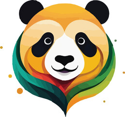 Colorful Panda Head vector design, Panda logo and icon Design © Sabbir Digital