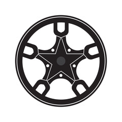 Obraz premium Car rim vector logo illustration design