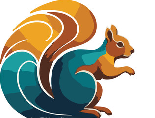 Squirrel vector design, Squirrel logo and icon Design, Colorful Squirrel vector