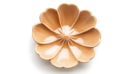 Peach Blossom Ceramic Dish: Elegant Tabletop Decor. AI Generated