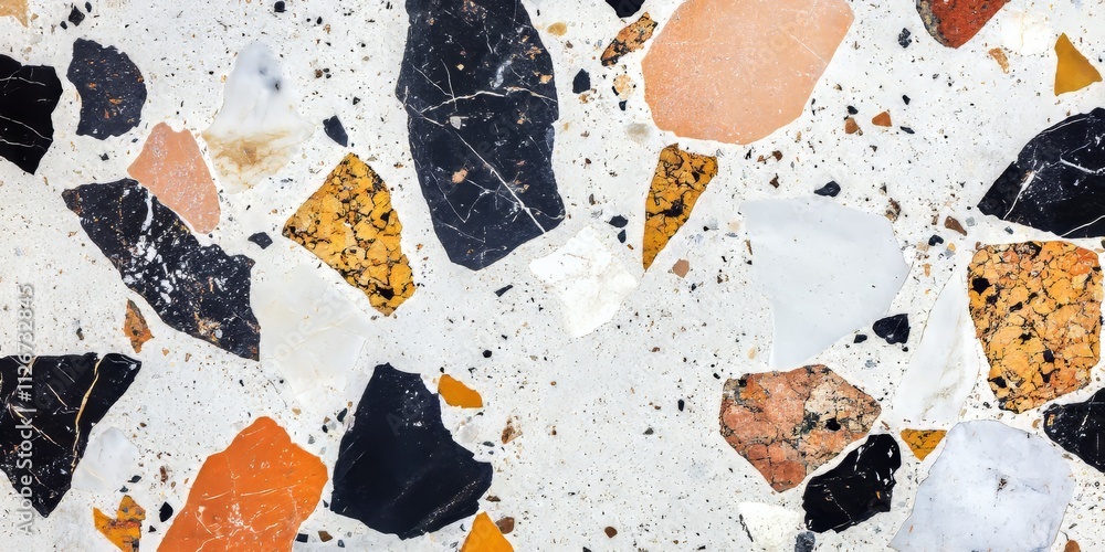 Poster polished terrazzo flooring texture showcases a stunning stone pattern, making it an ideal choice for