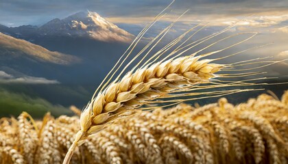 Isolated Ear of Wheat Spikelet on Transparent Background Perfect for Agricultural Illustrations, Botanical Studies, and Food Industry Applications