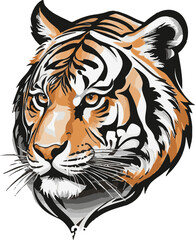Silhouette Tiger Illustration vector design, Tiger logo and icon design