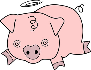 pig headache cartoon doodle drawing cute piglet 