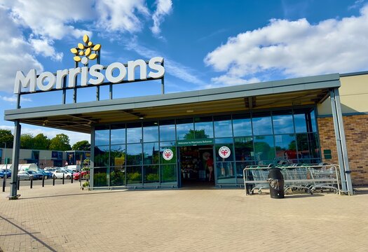 Bolsover, UK - August 3, 2024: Morrisons supermarket store in Bolsover, Derbyshire, England. 