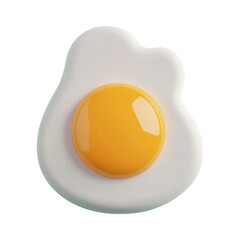 Realistic 3D rendering of a fried egg