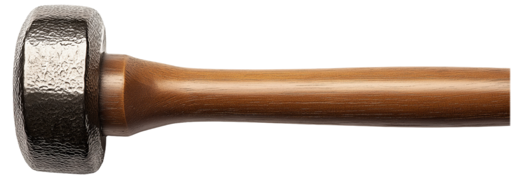 PNG Close-up of sledgehammer with wooden handle