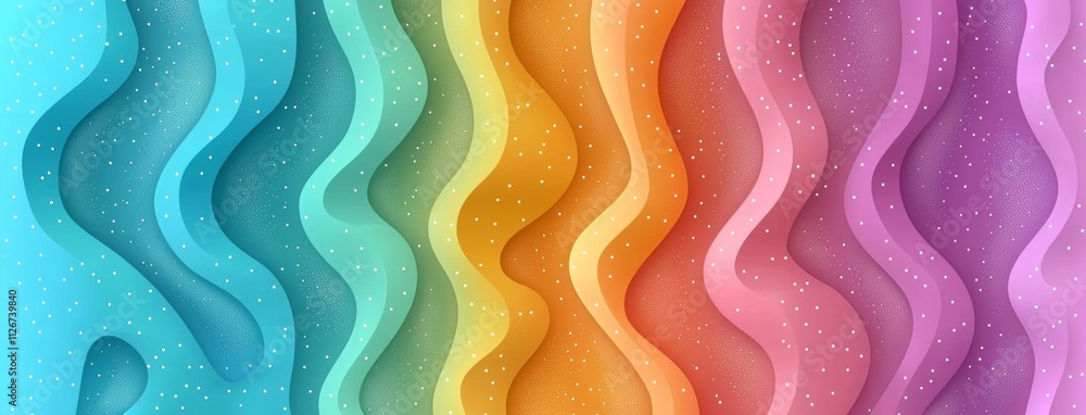 Aufkleber groovy 70s backgrounds with a hippie vibe, showcasing wave, swirl, and twirl patterns. a twisted and