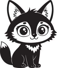 A cute kawaii lynx silhouette vector and illustration design