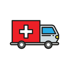 Ambulance Car icon, vector illustration, filled style, best used for web