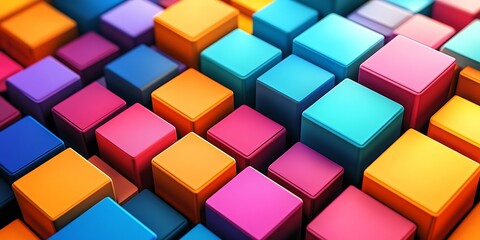 Obraz premium Abstract colorful cube pattern background.