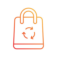 eco bag gradient icon with white background vector stock illustration