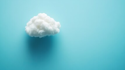 Naklejka premium Soft White Cloud on Pastel Blue Background for Mindfulness and Serenity Themes