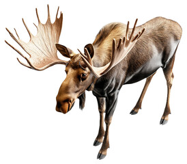 PNG Moose with large antlers in detailed illustration